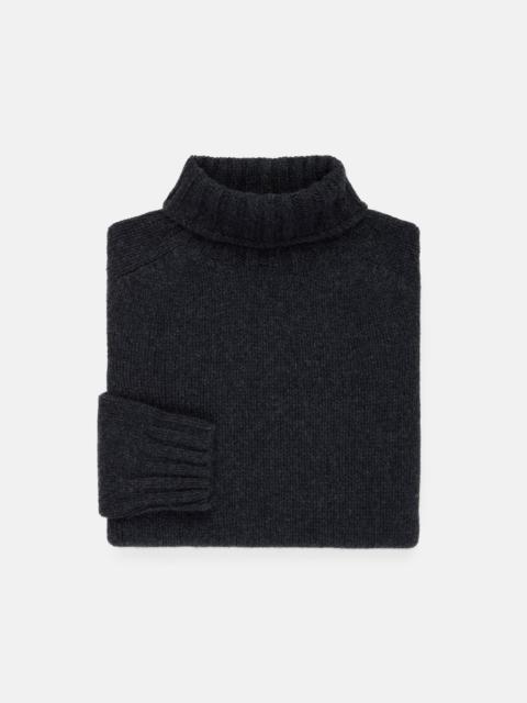J. PRESS MADE-IN-SCOTLAND CHARCOAL LAMBSWOOL TURTLE NECK SWEATER