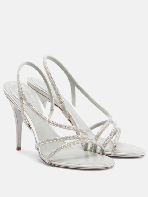 RENE CAOVILLA Crystal-embellished satin sandals