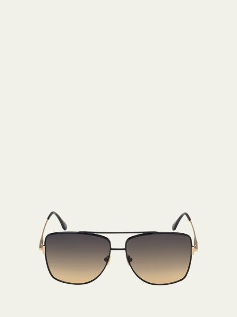 TOM FORD Reggie Metal Aviator Sunglasses