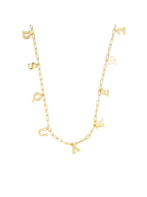 DSQUARED2 crystal-embellished logo charm necklace