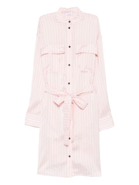 FERRAGAMO belted striped midi shirt dress