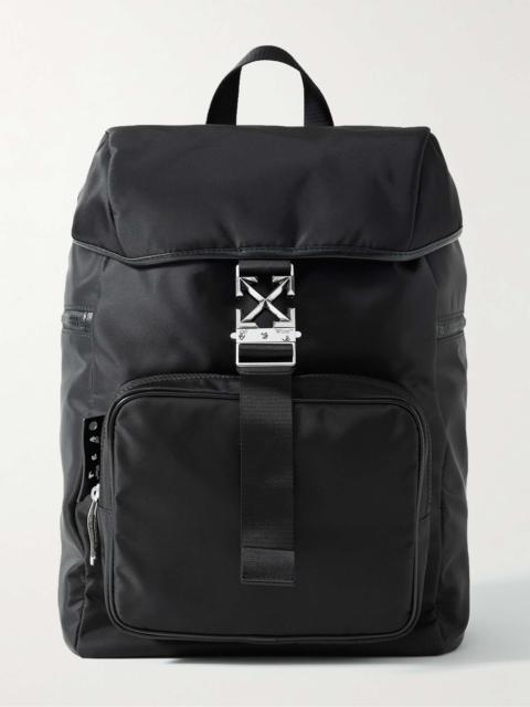 Off-White Arrow Faux Leather-Trimmed Nylon Backpack