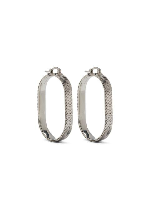 Jil Sander textured oval-hoop earrings