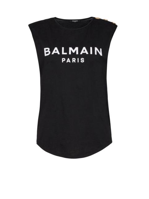 Balmain Eco-designed cotton T-shirt with Balmain logo print