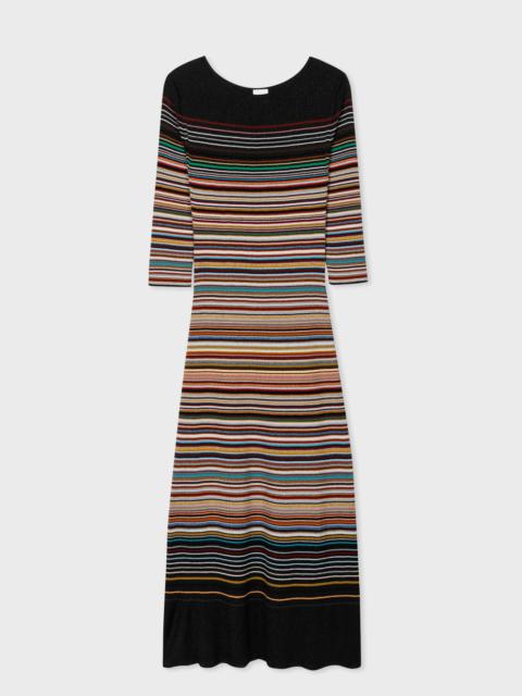 'Signature Stripe' Knitted Midi Dress