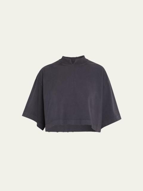 RÙADH The Nessa Distressed Cotton Crop T-Shirt