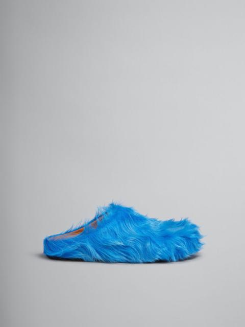 Marni BLUE LONG-HAIR CALFSKIN FUSSBETT SABOT