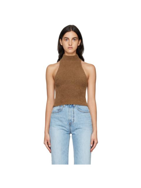 ARCH THE Brown Sleeveless Turtleneck