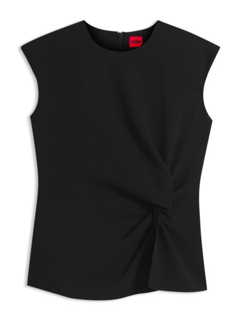 HUGO CREPE TOP WITH KNOTTED DETAIL