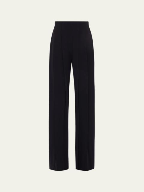 L'AGENCE Nova Mid-Rise Wide-Leg Pleated Pants