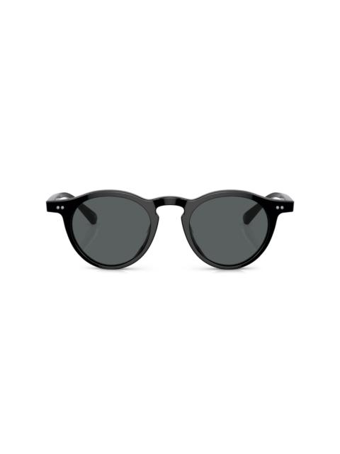 square-cut round-frame sunglasses