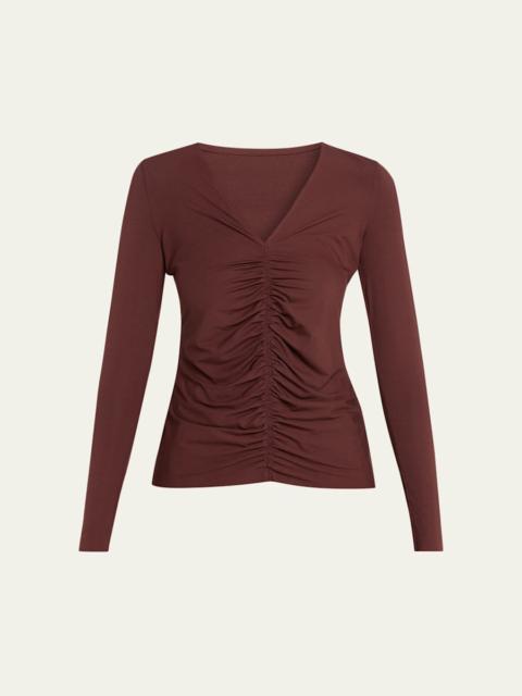 Wolford Pure Ruched Long-Sleeve Top