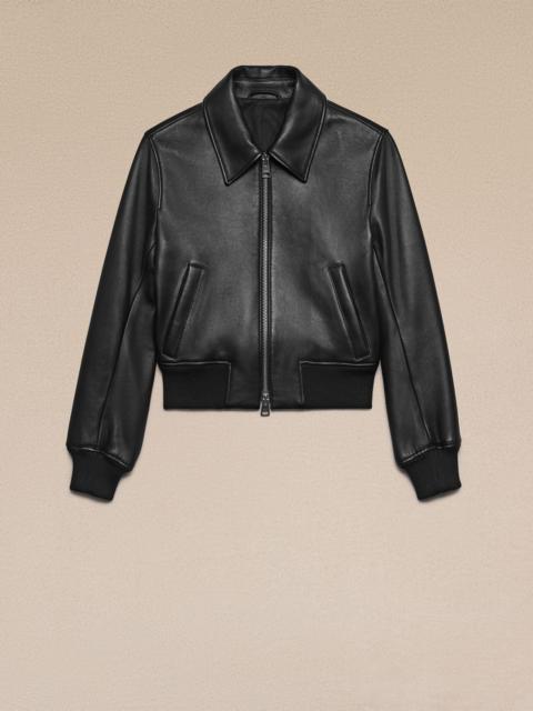 AMI Paris Zipped Leather Jacket