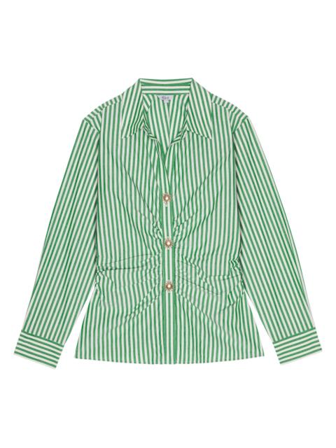 Rails Women's Carayln Striped Cotton-Blend Shirt - Emerald Stripe