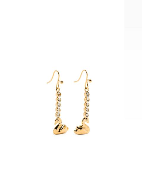 Marni rhinestone swan-charm drop earring