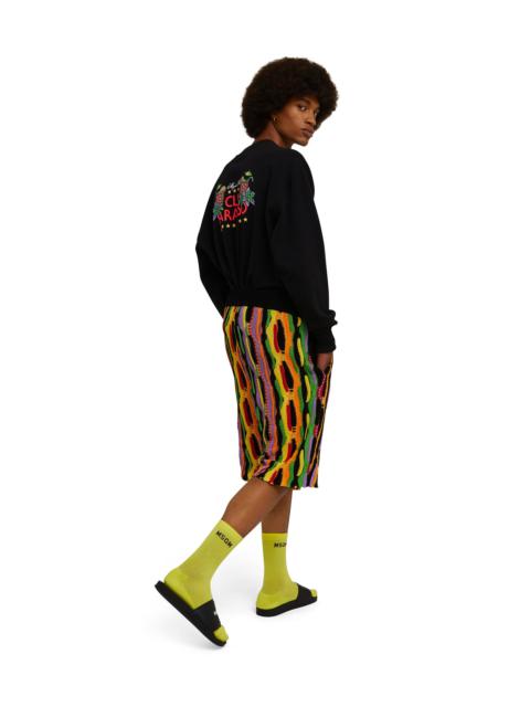 MSGM Solid color cotton crewneck sweatshirt with "club paradiso" graphic