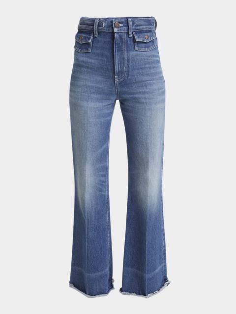 Chloé High-Rise Flare Raw-Hem Jeans