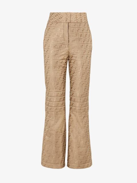 パンツ FENDI Embroidered Cotton Blend Pant Trousers Fabric Brown | Fendi