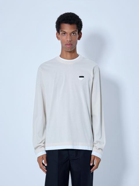 Prada Long- Sleeve Cotton T-Shirt
