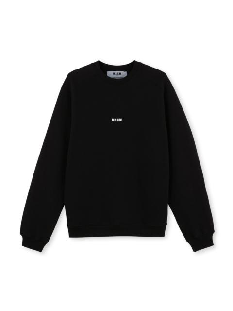 MSGM Crew neck cotton sweatshirt with a micro logo