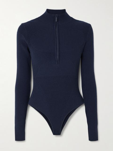 CORDOVA Butte Ribbed Merino-wool Turtleneck Bodysuit