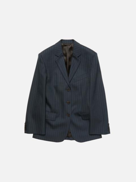 Acne Studios Pinstripe wool suit jacket - Black/Teal blue