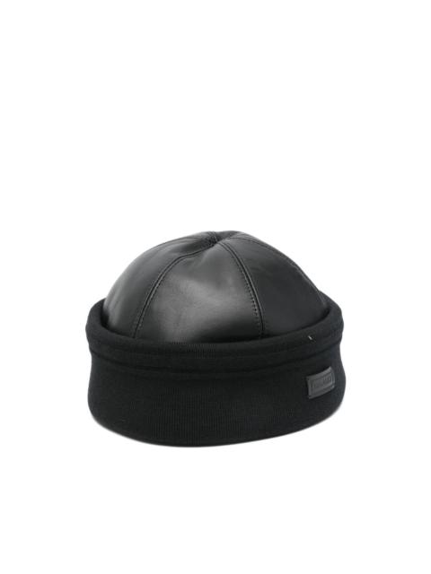 Canali leather dome hat