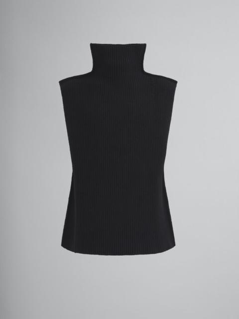 Marni BLACK RIBBED WOOL VEST