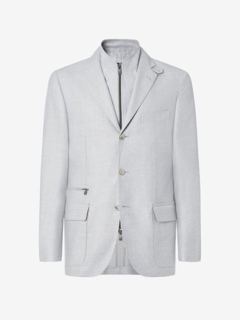 CORNELIANI Light grey silk and wool jacket with vest