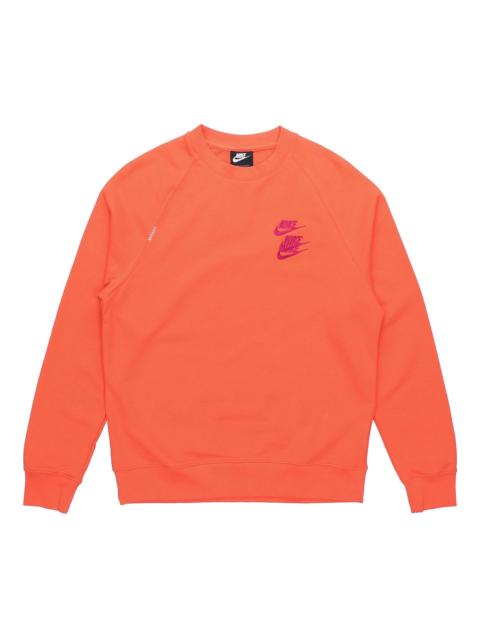 Nike Nike As M Nsw Ft Crw Wtour Embroidered Pattern Round Neck Long Sleeves Orange DD0883-842