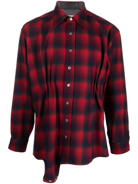 Maison Margiela x Pendleton checked wool playsuit shirt