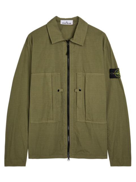 Stone Island Stone Island Logo Cotton-poplin Overshirt
