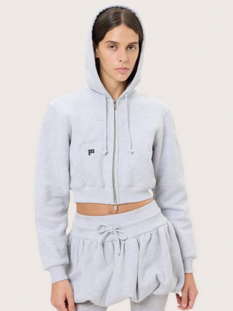 PANGAIA Womens Heavyweight Cropped Hoodie - Grey Marl