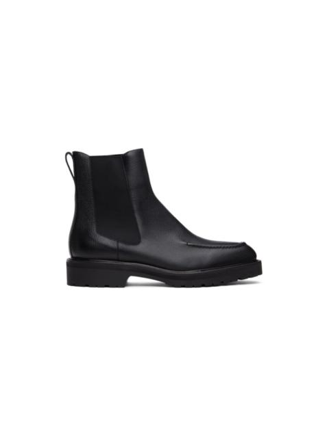 Dries Van Noten Black Pebble Grain Chelsea Boots