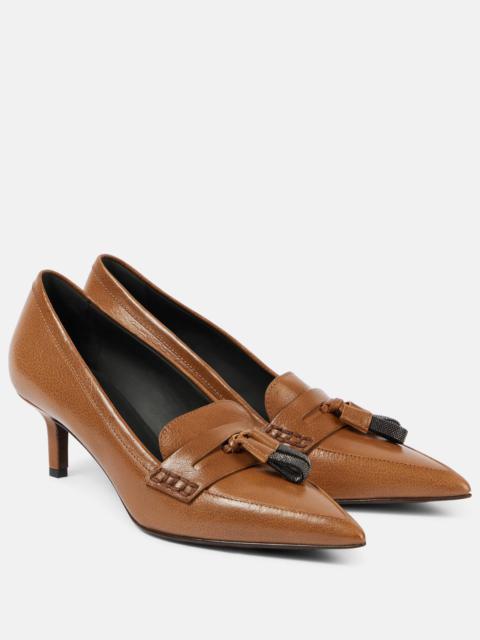 Brunello Cucinelli Leather loafer pumps