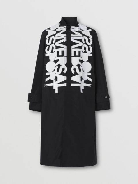 Burberry Slogan Print Technical Cotton Car Coat