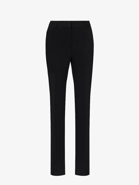 Straight-leg high-rise woven-blend trousers