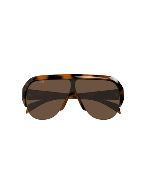 GUCCI Aviator-Frame Acetate Sunglasses brown