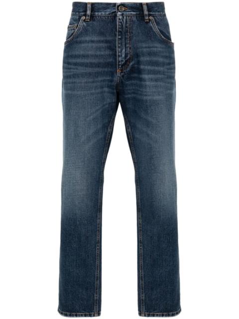 logo-plaque straight-leg jeans