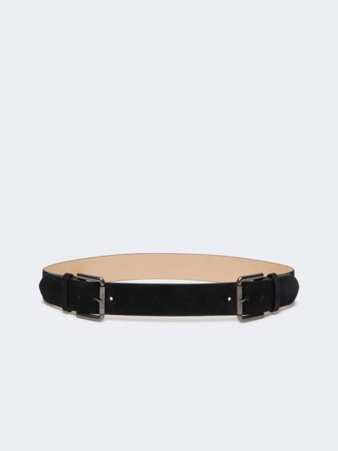 Max Mara UNNO Studded leather belt - DARK GREY