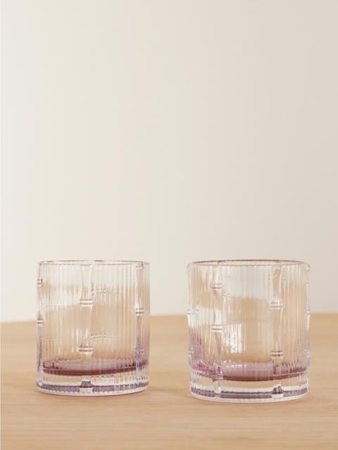 La DoubleJ Bamboo Set Of Two Crystal Tumblers