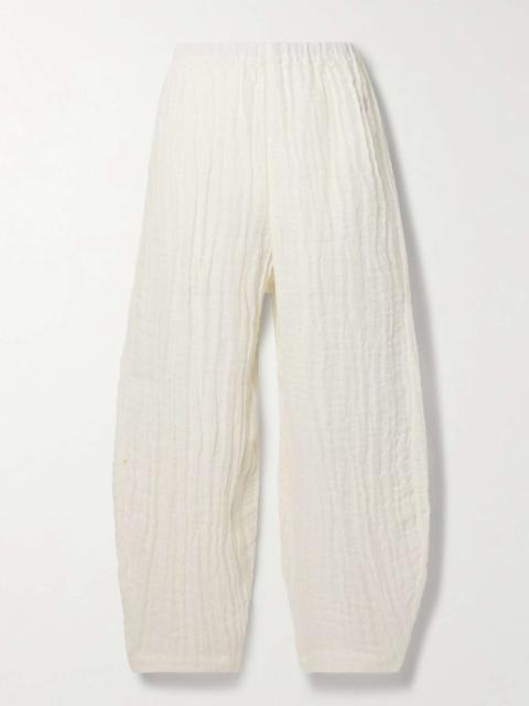 Mikele organic linen-gauze wide-leg pants