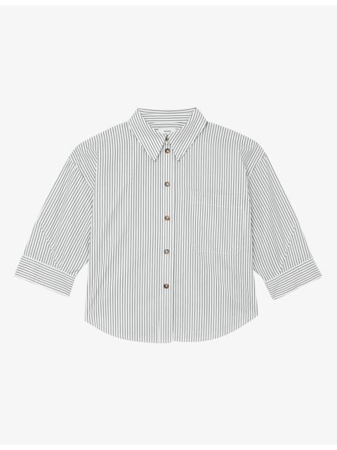 REISS Saoirse Striped Cotton Shirt