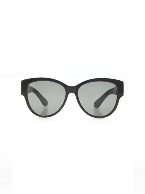 SAINT LAURENT Oversized Round-Frame Acetate Sunglasses black