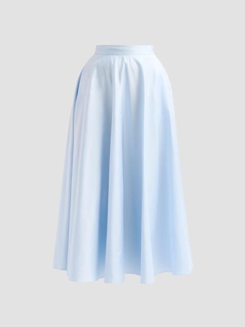 Oscar de la Renta Women's Cotton Poplin Sateen Circle Skirt - Light Blue