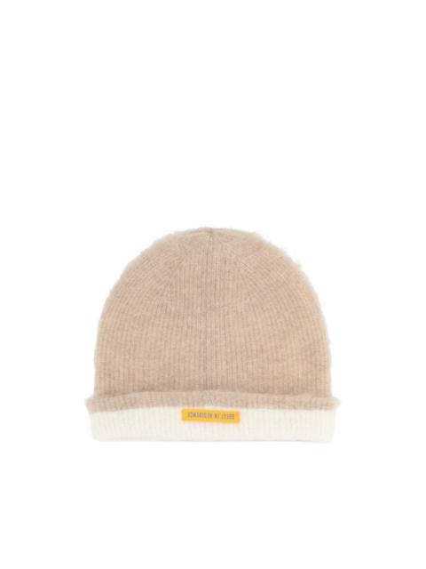 GUEST IN RESIDENCE textured two-tone beanie hat
