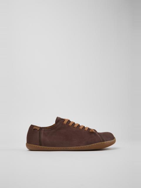 CAMPER Peu Brown Leather Shoes for Men.