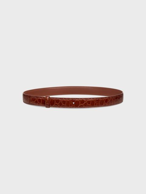 CELINE Reversible Strap 25MM IN TAURILLON LEATHER AND CROCODILE EMBOSSED CALFSKIN