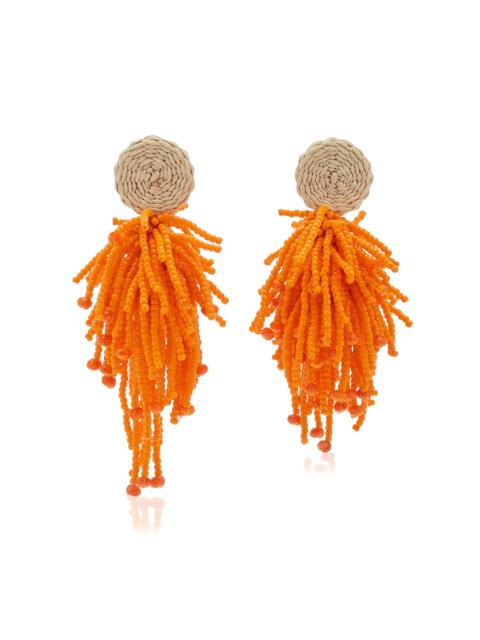 Glass Beaded Luxurious Experience Earrings orange
