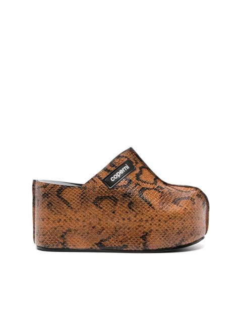 85mm snakeskin mules